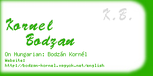 kornel bodzan business card